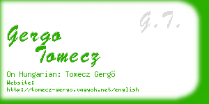gergo tomecz business card