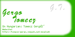 gergo tomecz business card